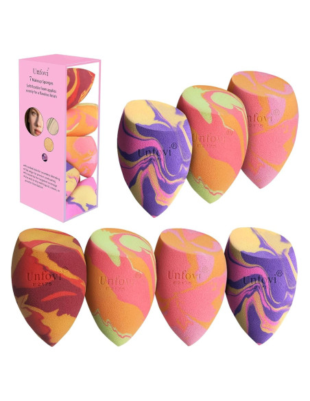 Juego de 7 Esponjas de Maquillaje Unfovi Tricolores Juego de 7 Esponjas de Maquillaje Unfovi Tricolores