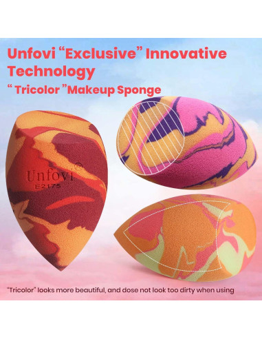 Juego de 7 Esponjas de Maquillaje Unfovi Tricolores