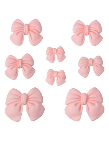 Encantos de Zapatos Rosados para Niñas - 8 Piezas con Lazo