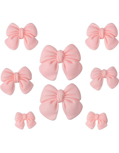 Encantos de Zapatos Rosados para Niñas - 8 Piezas con Lazo