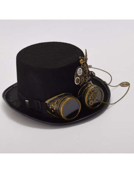 Sombrero de Copa Steampunk GRACEART con Gafas Removibles Sombrero de Copa Steampunk GRACEART con Gafas Removibles