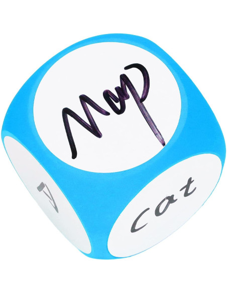 Dados Escribibles Limpiables Cryfokt 10cm para Enseñanza Azul Dados Escribibles Limpiables Cryfokt 10cm para Enseñanza Azul