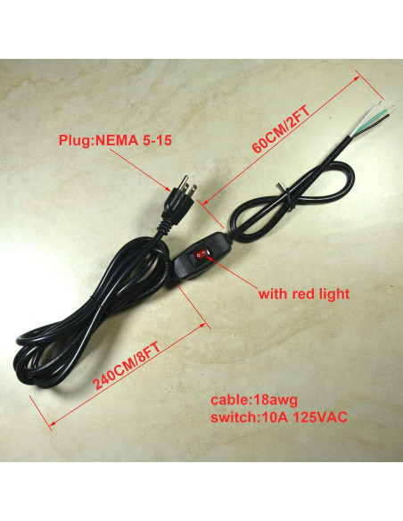 Cable de Alimentación 3m FILSHU 18AWG con Interruptor Negro Cable de Alimentación 3m FILSHU 18AWG con Interruptor Negro