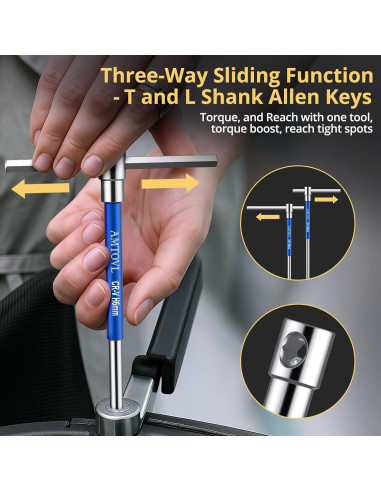 Juego de Llaves Allen T-Handle AMTOVL 10 Pcs 2mm-10mm Acero