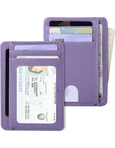 Estuche para Tarjetas de Crédito Giantree con Bloqueo RFID Púrpura Estuche para Tarjetas de Crédito Giantree con Bloqueo RFID Púrpura