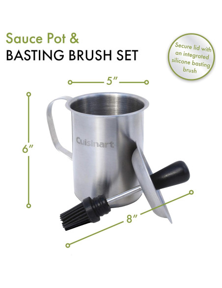 Juego de Olla para Salsa y Brocha Cuisinart 0.47L Acero Inoxidable Juego de Olla para Salsa y Brocha Cuisinart 0.47L Acero Inoxidable