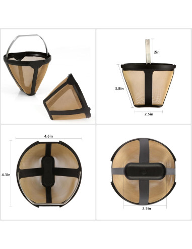 Soporte de Filtro y Filtro Dorado para Cafetera Ninja 12 Tazas