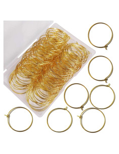 Anillos de encanto chapados en oro TTSAM para copas de vino - 100 piezas