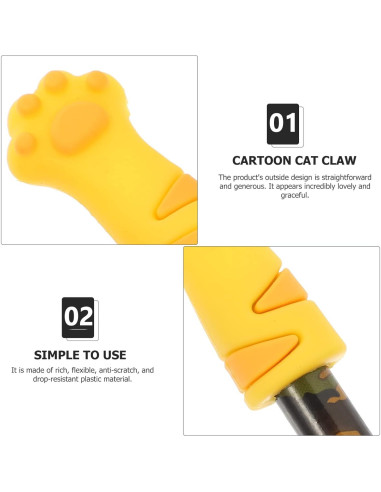 Funda de Lápiz de Silicona NUOBESTY 12 Pcs Adornos de Gato