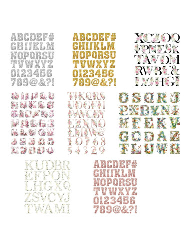 Kit de Parches Transferibles HstorDesg A-Z y Números 8 Piezas