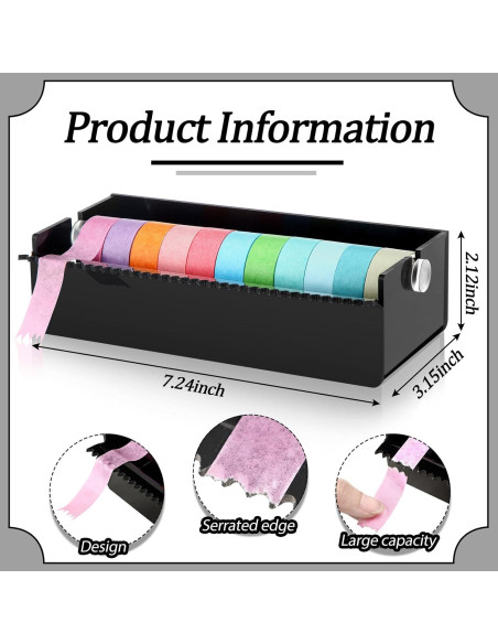 Dispensador de Cinta Washi Acrílico Faccito 18.4x8x5.4cm Dispensador de Cinta Washi Acrílico Faccito 18.4x8x5.4cm