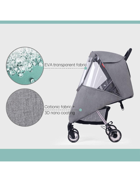 Cubierta Impermeable para Cochecito de Bebé Gris - Protección Lluvia y Viento Cubierta Impermeable para Cochecito de Bebé Gris - Protección Lluvia y Viento