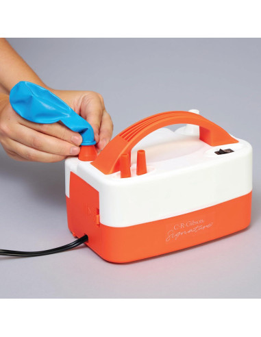Inflador Eléctrico de Globos C.R. Gibson Naranja y Blanco