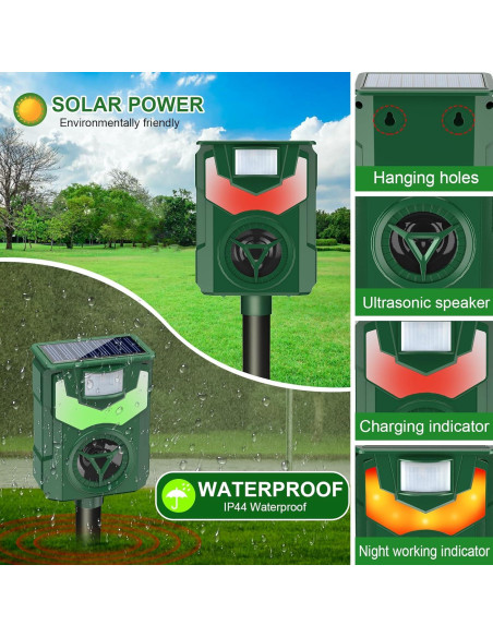 Repelente Solar Ultrasonido para Animales Shenzhen Visson Repelente Solar Ultrasonido para Animales Shenzhen Visson