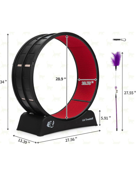 Rueda de Ejercicio para Gatos COZIWOW Negra 70 cm Rueda de Ejercicio para Gatos COZIWOW Negra 70 cm
