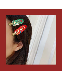 6 Clips de Pelo de Navidad Meekest Sin Doblado Rojo 2