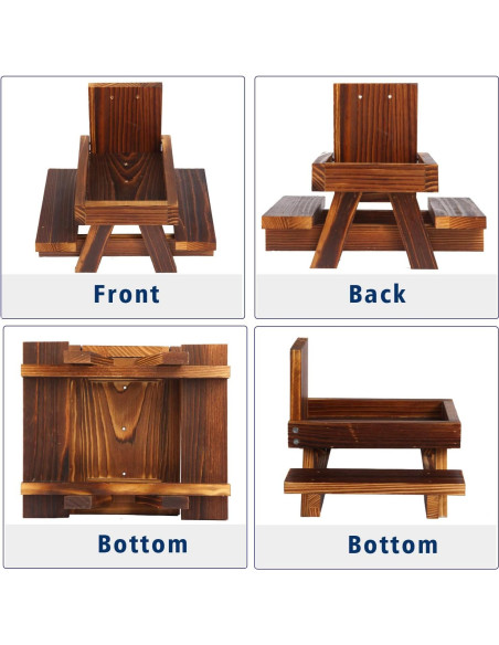 Comedero de mesa para ardillas USHINE GARDENS de madera Comedero de mesa para ardillas USHINE GARDENS de madera