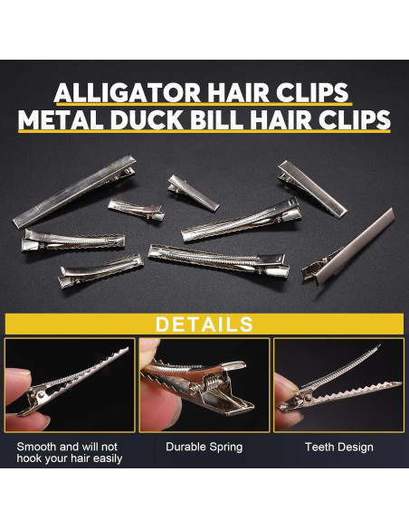 200 Clips de Pelo Cocodrilo Mardatt 3.2 cm Plateados para DIY 200 Clips de Pelo Cocodrilo Mardatt 3.2 cm Plateados para DIY