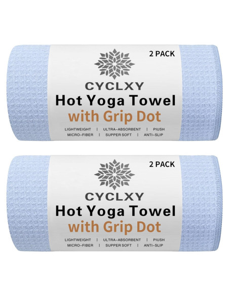 Paquete de 2 Toallas de Yoga Caliente CYCLXY Antideslizantes Paquete de 2 Toallas de Yoga Caliente CYCLXY Antideslizantes
