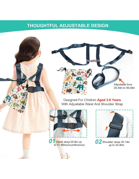 Arnés de Seguridad Ajustable para Niños Autistas - Turquesa Arnés de Seguridad Ajustable para Niños Autistas - Turquesa