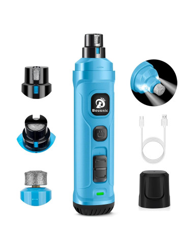 Molinillo de Uñas Eléctrico Bousnic con 2 Luces LED - Silencioso y Potente