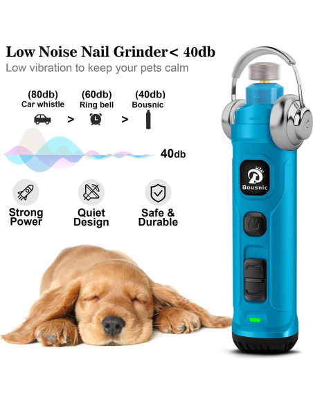 Molinillo de Uñas Eléctrico Bousnic con 2 Luces LED - Silencioso y Potente Molinillo de Uñas Eléctrico Bousnic con 2 Luces LED - Silencioso y Potente