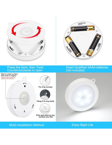 Luz Nocturna LED Mlambert con Sensor de Movimiento 4 Pack Luz Nocturna LED Mlambert con Sensor de Movimiento 4 Pack