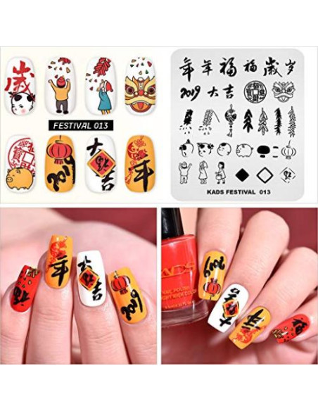 Plantilla de Estampado de Uñas KADS FE013 Acero Inoxidable 8x7cm Plantilla de Estampado de Uñas KADS FE013 Acero Inoxidable 8x7cm