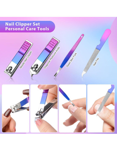Juego de Manicura CGBE 12 Piezas con Estuche Portátil
