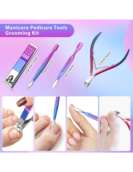 Juego de Manicura CGBE 12 Piezas con Estuche Portátil Juego de Manicura CGBE 12 Piezas con Estuche Portátil