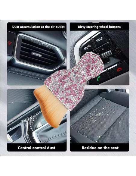 Cepillo de Limpieza Interior de Coche Buzopuw CA03 Rosa Cepillo de Limpieza Interior de Coche Buzopuw CA03 Rosa