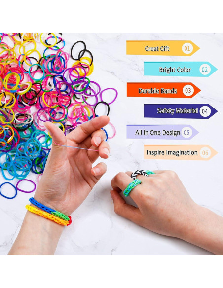 Kit de Recarga de Bandas de Goma Inscraft 11000 Piezas 28 Colores Kit de Recarga de Bandas de Goma Inscraft 11000 Piezas 28 Colores