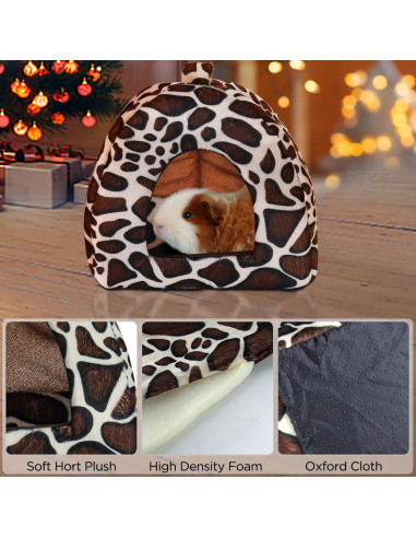Cama para Cobaya Mygeromon Estilo Piel de Leopardo 23.5x23.5cm