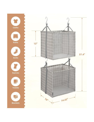 Organizador de Closet Colgante 2 Estantes Storage Maniac