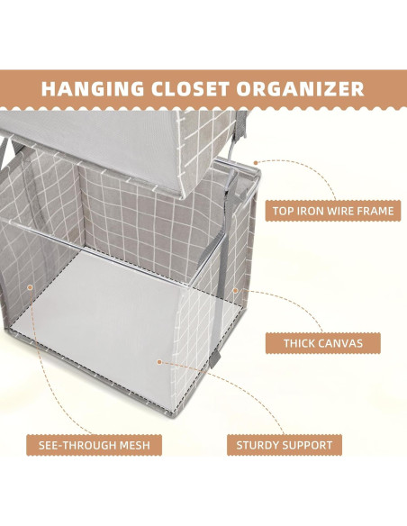 Organizador de Closet Colgante 2 Estantes Storage Maniac Organizador de Closet Colgante 2 Estantes Storage Maniac