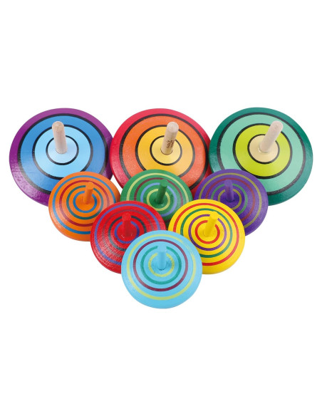 Trompos de Madera WODI 9 Pcs Juguetes Educativos para Niños Trompos de Madera WODI 9 Pcs Juguetes Educativos para Niños