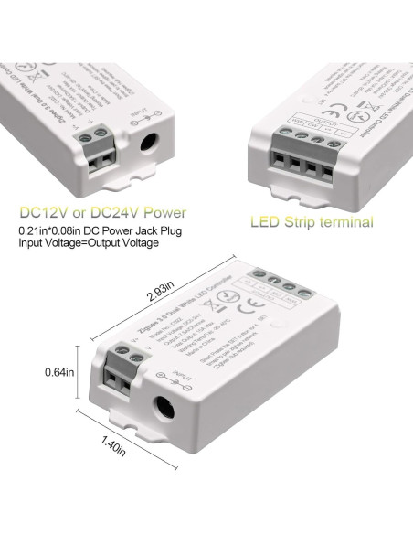 Controlador LED ZigBee 3.0 COXO CCT Doble Blanco 15A Controlador LED ZigBee 3.0 COXO CCT Doble Blanco 15A