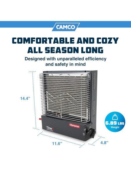 Calentador Catalítico Portátil Camco Wave-3 3000 BTU Propano Calentador Catalítico Portátil Camco Wave-3 3000 BTU Propano