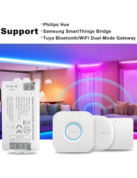 Controlador LED ZigBee 3.0 COXO CCT Doble Blanco 15A Controlador LED ZigBee 3.0 COXO CCT Doble Blanco 15A