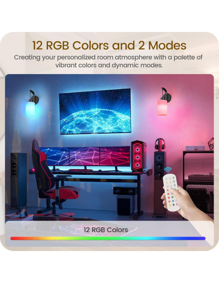 Apliques de Pared Inalámbricos GOEBLESON B03YBP205 RGB Recargables Apliques de Pared Inalámbricos GOEBLESON B03YBP205 RGB Recargables