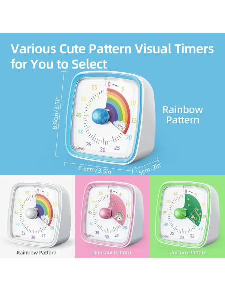 Temporizador Visual Ainowes 60 Minutos Azul para Niños y Adultos Temporizador Visual Ainowes 60 Minutos Azul para Niños y Adultos