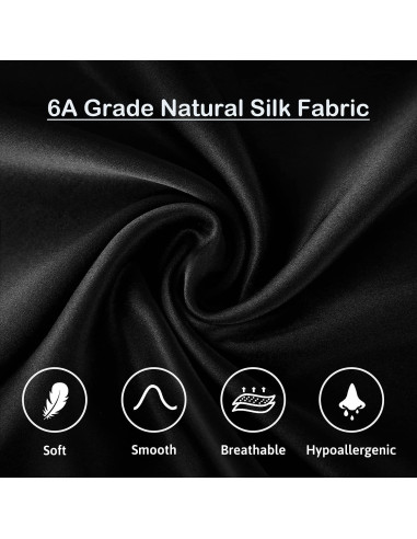 Funda de Almohada 100% Seda Morera ATreebag 33x46cm Negra