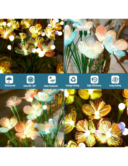 Luces de Jardín Solar DooYard SwayingFlower 2pack IP65 Luces de Jardín Solar DooYard SwayingFlower 2pack IP65