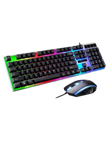 Conjunto Teclado Mecánico Ergonómico Mobestech LED USB