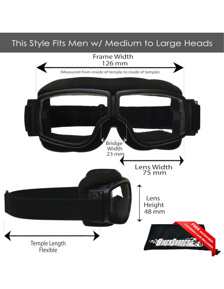 Gafas sobre gafas Bikershades con lentes de policarbonato UV400 Gafas sobre gafas Bikershades con lentes de policarbonato UV400