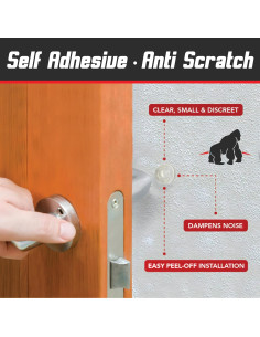 Topes de Puerta Autoadhesivos GorillaGrit - Juego de 12 Transparentes 2