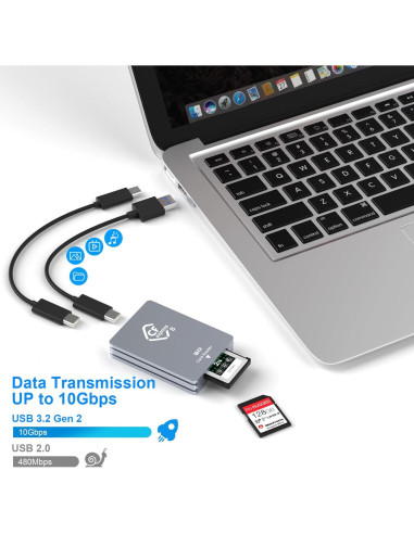 Lector de Tarjetas CFexpress Tipo B/SD Yeemie Pro - USB C 3.2 10Gbps