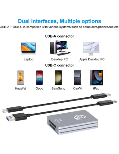 Lector de Tarjetas CFexpress Tipo B/SD Yeemie Pro - USB C 3.2 10Gbps