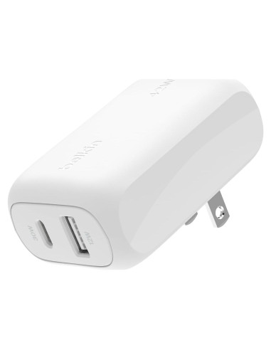Cargador Doble USB-C 42W Belkin - Carga Rápida para iPhone y Galaxy