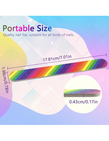 12 Limadoras de Uñas Doble Cara LNAUJS 100/180 Grit Coloridas